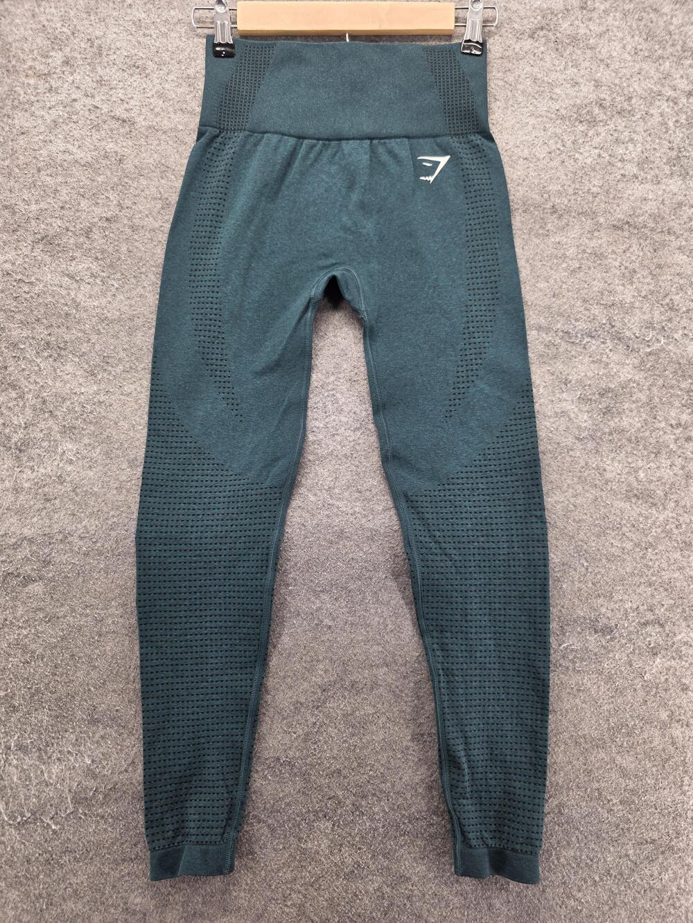 Gymshark Leggings Womens S Green Ankle Seamless Compression Polyamide Spandex